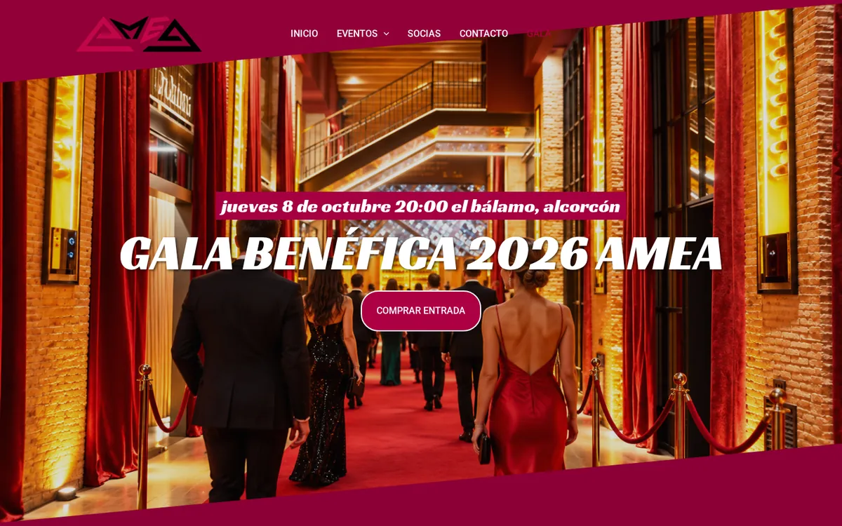 Página de la Gala Benéfica de AMEA