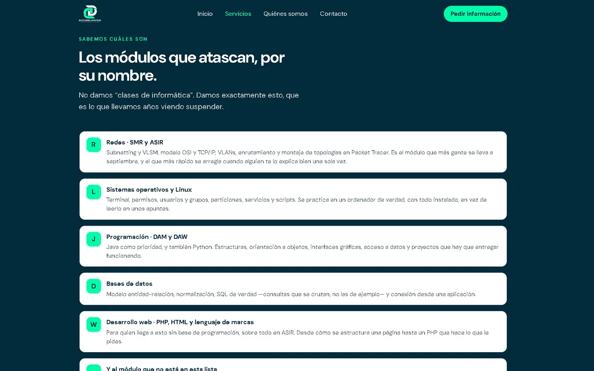 Lista de módulos de FP que más se atascan: redes, sistemas, programación y bases de datos